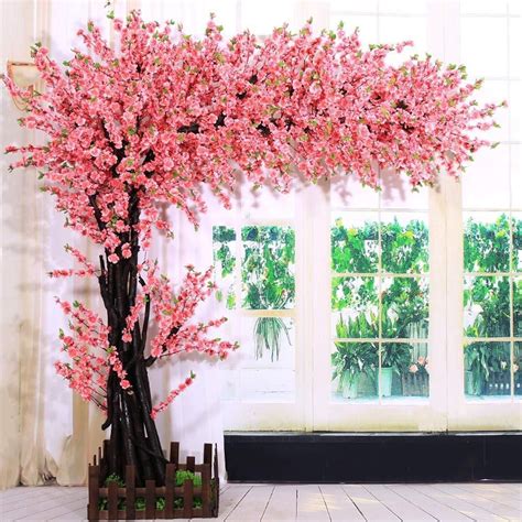 silk cherry blossom tree|indoor artificial cherry blossom tree.